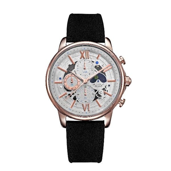 ARIES GOLD BELFAST MOON G 7013 RG-W MEN'S LEATHER WATCH